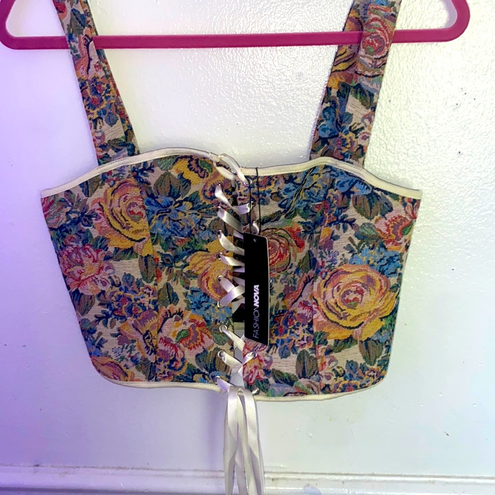 Fashion, nova corset, floral, top size small